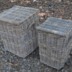 1 set of storage wicker basket consist of 2 pieces baskets
